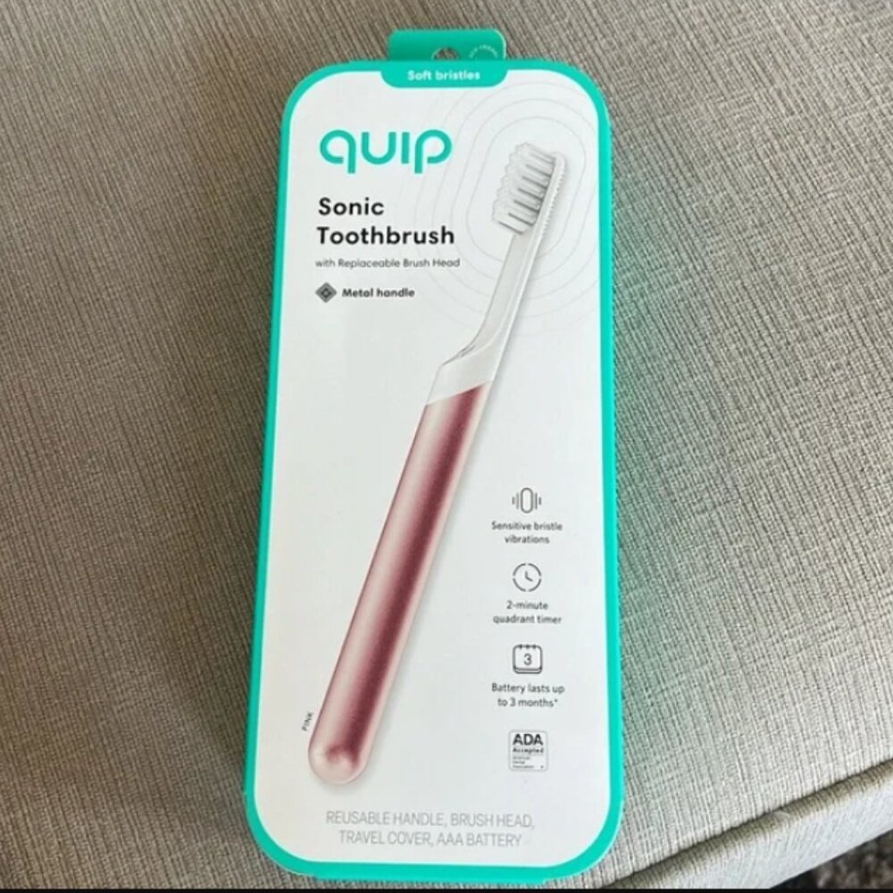 ❣️2/$36 NIB Quip Sonic Toothbrush w/ Replaceable Brush Head Metal Handle $45.00